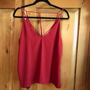 NWT A'gaci Red Strappy V-neck Blouse